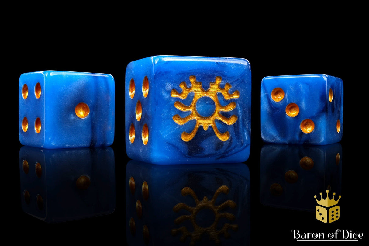 BaronOfDice Dice x25 Dice / Square Corner Entombed Skeleton Rune, 16mm Dice