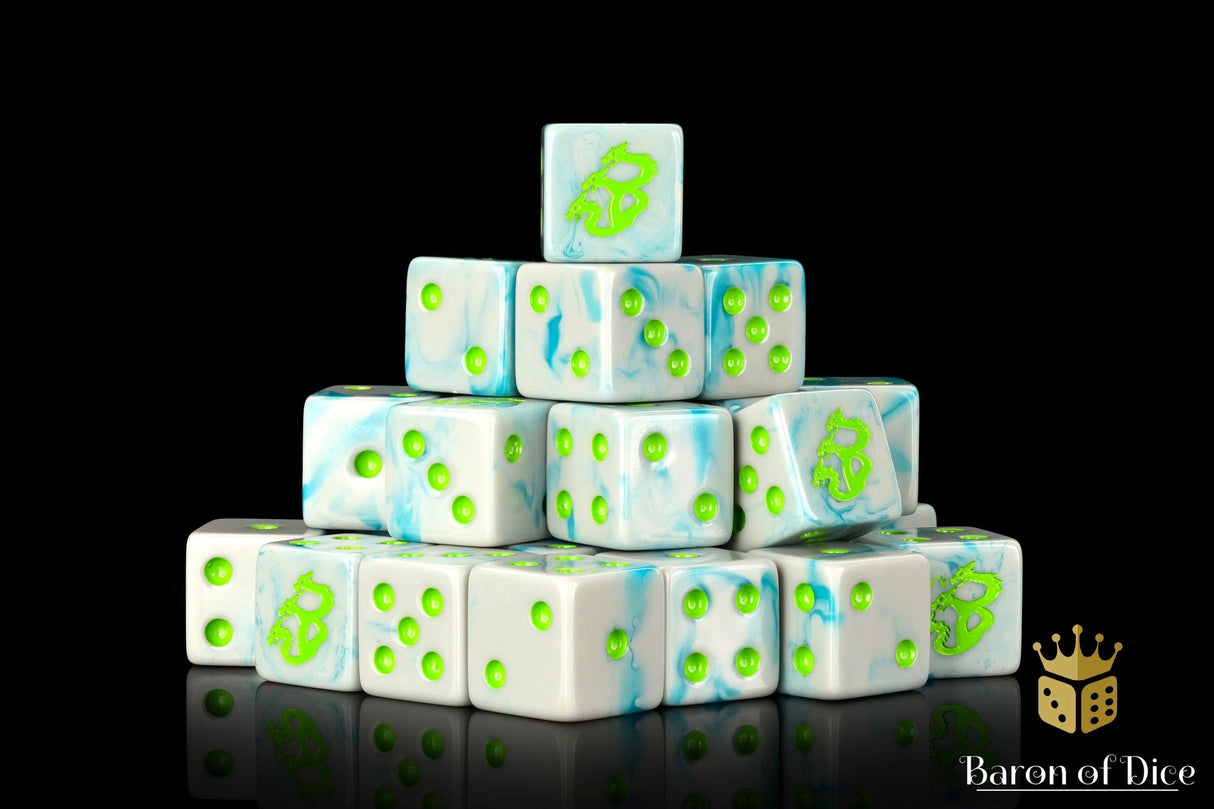 BaronOfDice Dice x25 Dice / Square Corner Hydra 2, 16mm Dice