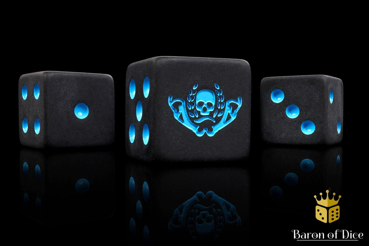 BaronOfDice Dice x25 Dice / Square Corner Mercenary Knights, Black, 16mm Dice