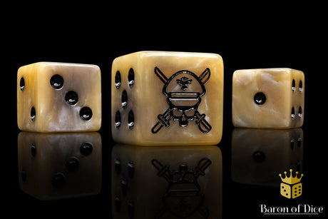 BaronOfDice Dice x25 Dice / Square Corner Military Sergeant, Desert, 16mm Dice