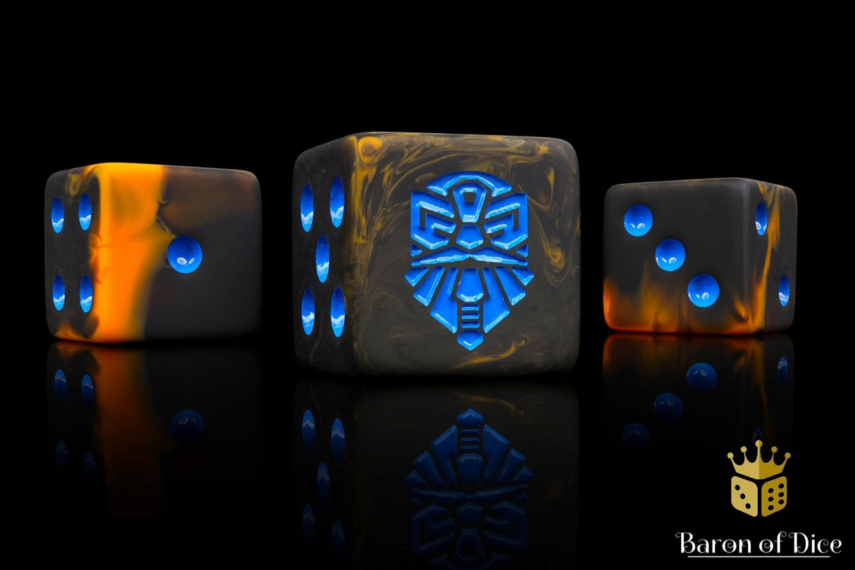 BaronOfDice Dice x25 Dice / Square Corner Molten Lava, 16mm Dice