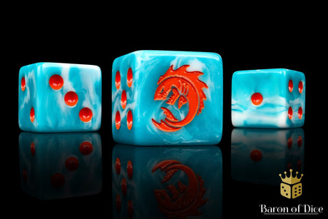 BaronOfDice Dice x25 Dice / Square Corner Sea Monsters, Orange, Dice