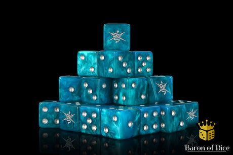 BaronOfDice Dice x25 Dice / Square Corner Shadow Vipers, Blue, Dice