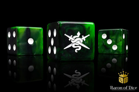 BaronOfDice Dice x25 Dice / Square Corner Shadow Vipers, Warp Touched, Dice