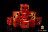 BaronOfDice Dice x25 Dice / Square Corner Skull Grinders, Fiery Hell, Dice