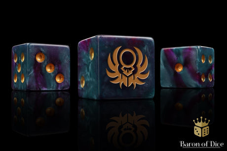 BaronOfDice Dice x25 Dice / Square Corner Sun Scarab, Infinity, Dice