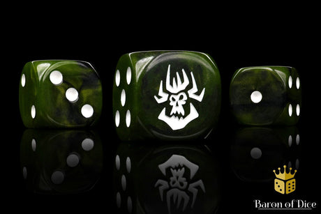 BaronOfDice Dice x25 Dice / Square Corner Swamp Orcs, 16mm Dice