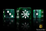 BaronOfDice Dice x25 Dice / Square Corner Tainted Knight, Green, Dice