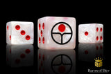 BaronOfDice Dice x25 Dice / Square Corner Universal Peace, White 16mm Dice