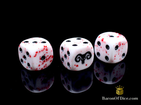 BaronOfDice Dice x50 Dice / Round Corner Bloody Beasts, 16mm Dice