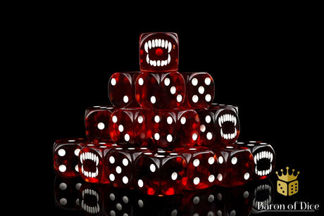 BaronOfDice Dice x50 Dice / Round Corner Bloody Bite 16mm Dice