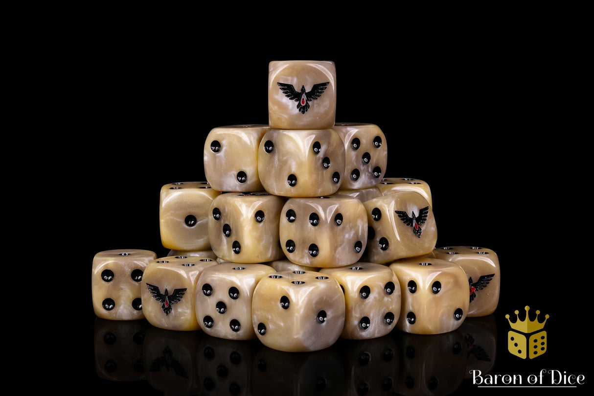 BaronOfDice Dice x50 Dice / Round Corner Bloody Raven 16mm Dice