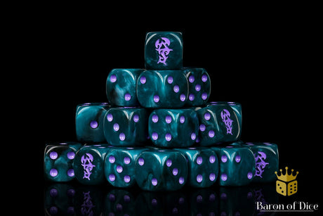 BaronOfDice Dice x50 Dice / Round Corner Dreaded Ones 16mm Dice