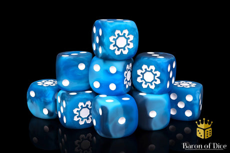 BaronOfDice Dice x50 Dice / Round Corner Frozen Cog, 16mm Dice