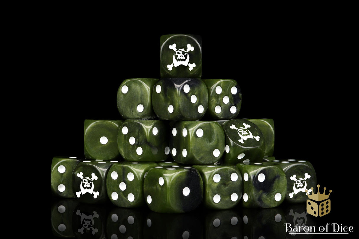 BaronOfDice Dice x50 Dice / Round Corner Jolly Orc, 16mm Dice