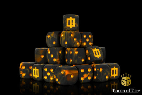 BaronOfDice Dice x50 Dice / Round Corner Lava Rune, 16mm Dice