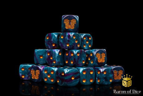 BaronOfDice Dice x50 Dice / Round Corner Mayan Lizard, Dice