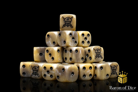 BaronOfDice Dice x50 Dice / Round Corner Military Sergeant, Desert, 16mm Dice