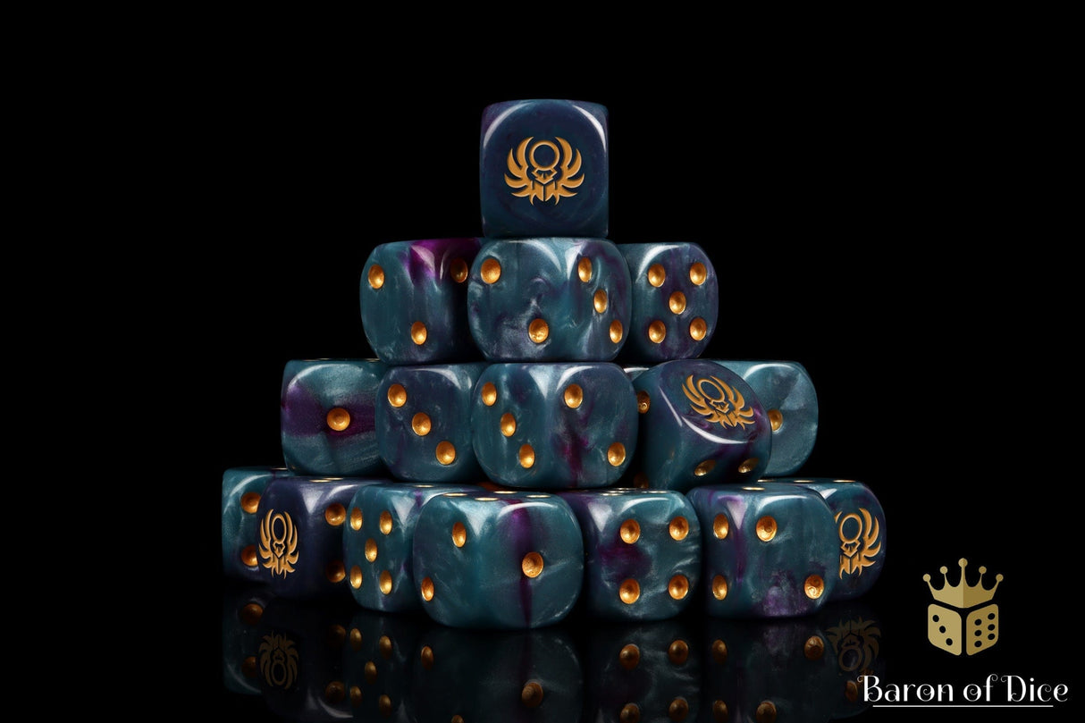 BaronOfDice Dice x50 Dice / Round Corner Sun Scarab, Infinity, Dice