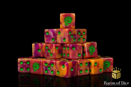 BaronOfDice Dice x50 Dice / Square Corner Alien 16mm Dice 4