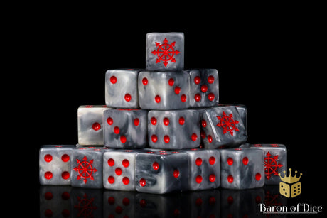 BaronOfDice Dice x50 Dice / Square Corner Chaos Demon, Red Star, Dice