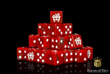 BaronOfDice Dice x50 Dice / Square Corner Crisis Robot, Red 16mm Dice