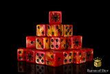 BaronOfDice Dice x50 Dice / Square Corner Devil Dragon, Fiery Hell, Dice