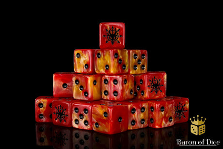 BaronOfDice Dice x50 Dice / Square Corner Devil Dragon, Fiery Hell, Dice