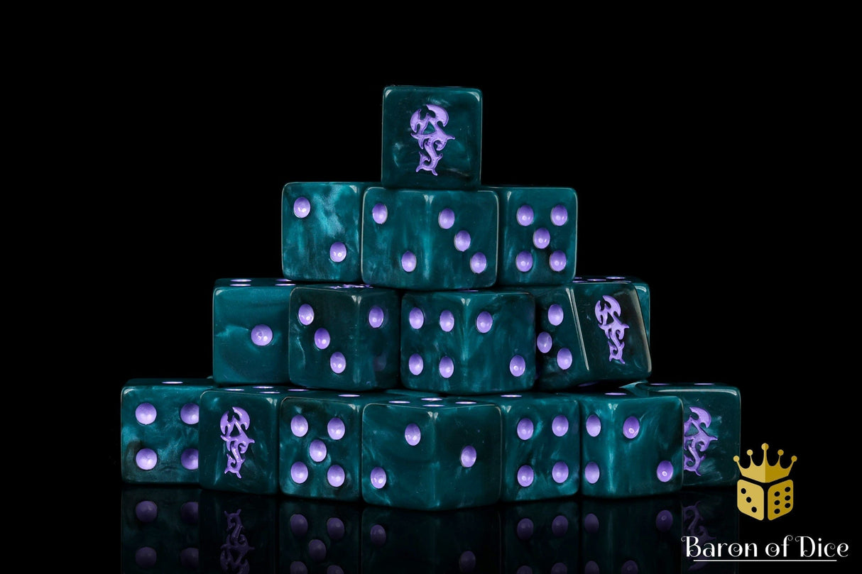 BaronOfDice Dice x50 Dice / Square Corner Dreaded Ones 16mm Dice
