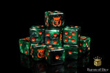 BaronOfDice Dice x50 Dice / Square Corner Flaming Drake 16mm Dice