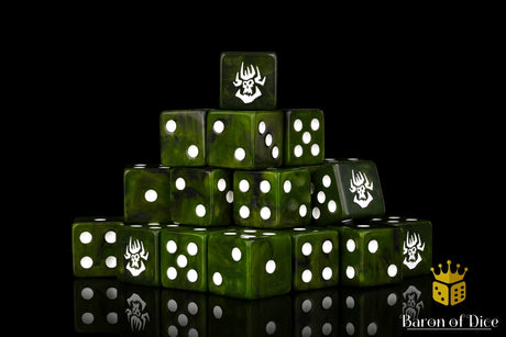 BaronOfDice Dice x50 Dice / Square Corner Swamp Orcs, 16mm Dice