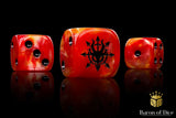 BaronOfDice Dice x8 Dice (Blessing Of Blood) / Round Corner Devil Dragon, Fiery Hell, Dice