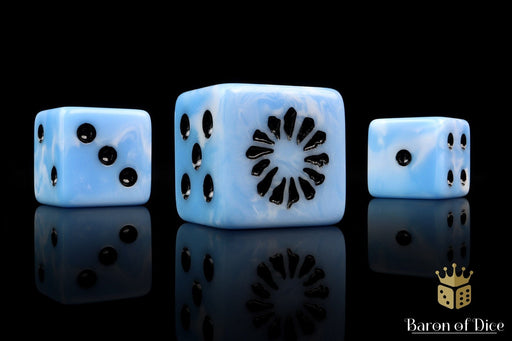 BaronOfDice Fanged Maw, Blue Frost 16mm Dice