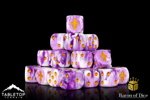 BaronOfDice Fleur De Lis 16mm Dice - Purple