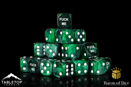 BaronOfDice Fuck Me, Green, 16mm Dice