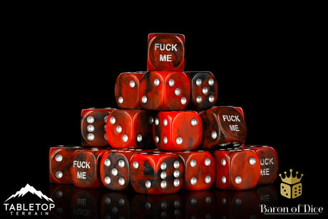 BaronOfDice Fuck Me, Red, 16mm Dice