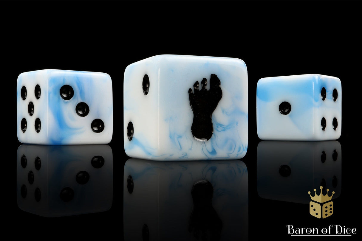 BaronOfDice Giant Footprint, White Ice, Dice