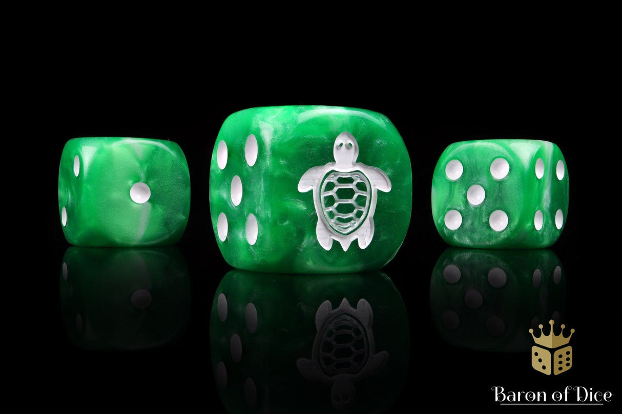 BaronOfDice x10 Dice Sea Turtle 16mm Dice