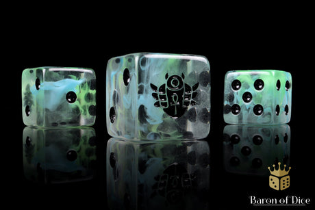 BaronOfDice x25 Dice / 12mm Mini Day of the Dead, Scarab, Dice