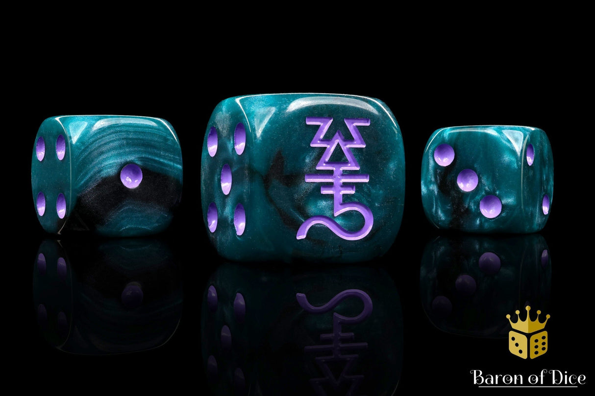 BaronOfDice x25 Dice / Round Corner Dark Ones 16mm Dice