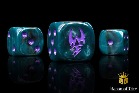 BaronOfDice x25 Dice / Round Corner Dreaded Ones 16mm Dice