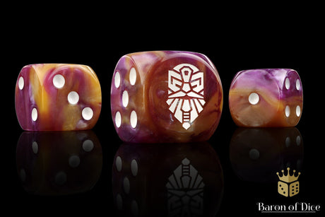 BaronOfDice x25 Dice / Round Corner Dwarven Gold 16mm Dice