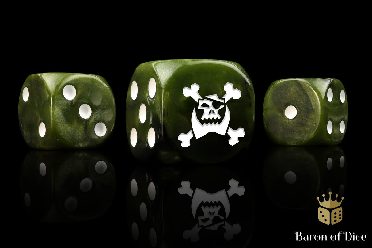 BaronOfDice x25 Dice / Round Corner Jolly Orc, 16mm Dice