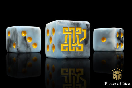 BaronOfDice x25 Dice / Square Corner Clan McFlaggon, Ice Blue, Dice