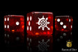 BaronOfDice x25 Dice / Square Corner Cogs of Chaos, Blood Red, 16mm Dice