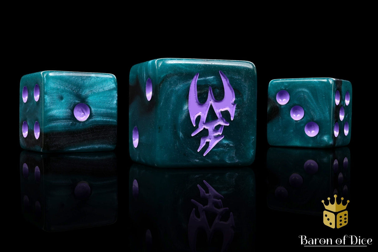 BaronOfDice x25 Dice / Square Corner Dreaded Ones 16mm Dice