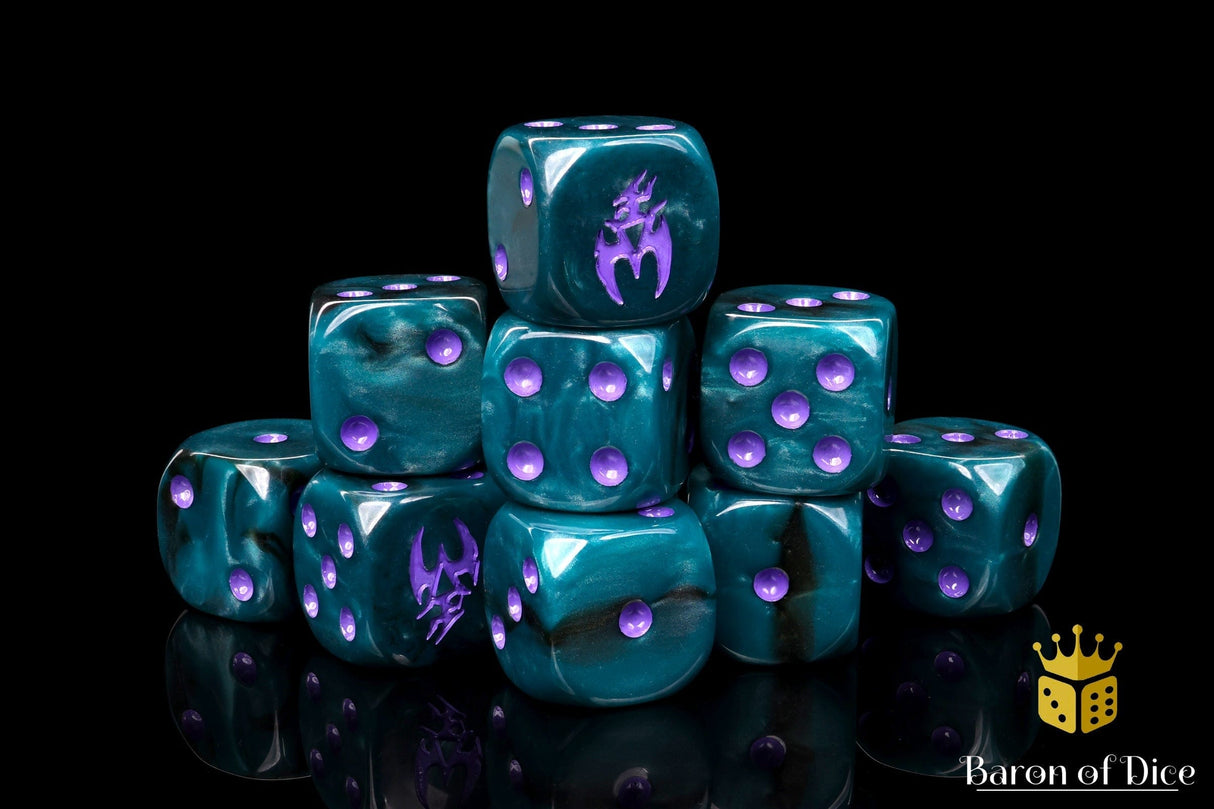 BaronOfDice x50 Dice / Round Corner Dreaded Ones 16mm Dice