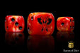 BaronOfDice x8 Dice (Blessing Of Blood) / Round Corner Skull Grinders, Fiery Hell, Dice