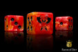 BaronOfDice x8 Dice (Blessing Of Blood) / Square Corner Skull Grinders, Fiery Hell, Dice