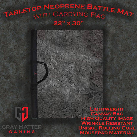Gray Matter Gaming Gaming Mat 22x30 Ashen Wastelands - Neoprene Battle Mat with Bag